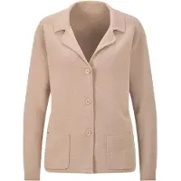Goldner Milano-Ripp-Blazer mit Reverskragen in beige | Gr.: 54