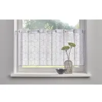Otto Home Scheibengardine "JULIA" Gr. 5, grau (grau, weiß), B:120cm H:60cm, Voile, Polyester, Gardinen, Scheibengardine, mit Stickerei