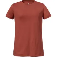 Schöffel Funktionsshirt SCHÖFFEL "T Shirt Buchberg L", Damen, Gr. 42, rot (5590, rot), Oberstoff: 60% Baumwolle, 40% Polyester, Rundhals, Shirts Funktionsshirt