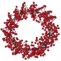 LeGer By Lena Gercke Dekokranz "Künstlicher X-Mas / Weihnachtskranz", rot, H:8cm Ø:30cm, Kunststoff, , Dekokränze, Dekokranz, vielseitig einsetzbare Weihnachtsdeko, mit zahlreichen Beeren