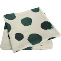 Adam Audio Stoffserviette ADAM "Dots", grün (natur, dunkelgrün), B:30cm L:30cm, Obermaterial: 73% Leinen, 27% Baumwolle, Servietten, Stoffserviette, aus Bio-Baumwolle,Made in Germany