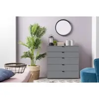 Home affaire Sideboard "Duero", grau (graphite grau), B:90cm H:95cm T:40cm, Holzwerkstoff, Sideboards, Sideboard, Kommode mit 5 Schubkästen, Breite 90 cm