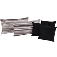 Westfalia Dekokissen "Elba", schwarz (schwarz, gestreift unifarben), B:40cm L:40cm, Polyester, SCHLAFKOMFORT, Dekokissen_Sitzkissen_Kissenhüllen, Dekokissen, 5-teilig