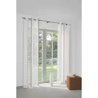 Wirth 1100000002199 "Chloé", weiß (weiß, rost), B:200cm H:160cm, Polyester, Gardinen, 1100000002199, Fertigstore mit Ösen (Ø 4 cm) nach Maß