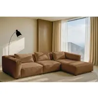 Home affaire Ecksofa "Tvinnet", braun, B:317cm H:73cm T:166cm, 94% PES 6% NY, Sofas, Ecksofa, Breite 317 cm, extra tiefe Sitzfläche, kubisches Sitzvergnügen