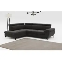 Cotta Ecksofa "Hudson L-Form, B: 256 cm", braun (mud), B:256cm H:100cm T:207cm, Sofas, Ecksofa, mit Kopfteilverstellung, optional Schlaffunktion & Bettkasten