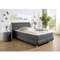 Home affaire Boxspringbett "Coloma" erhältlich in H2, H3 oder H4 inkl. Topper", grau (anthrazit), B:167cm L:215cm, Komplettbetten, Boxspringbett, in H2, H3 oder H4 erhältlich