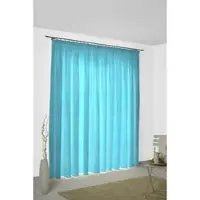 Wirth Vorhang "Lahnstein" Gr. 3, blau (türkis), B:132cm H:225cm, Polyester, Gardinen, Vorhang