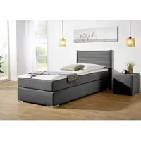 Home affaire Boxspringbett "Östermoor", grau (anthrazit), B:118cm L:205cm, Komplettbetten, Boxspringbett, in H2, H3 oder H4 erhältlich