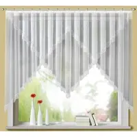 Stickereien Plauen Gardine "Sahra" Gr. 6, weiß, B:600cm H:145cm, Polyester, Gardinen, Gardine, veredelt mit echter Plauener Spitze Stickerei