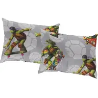 Wirth Dekokissen "Turtles" Gr. 3, grau (grau, gemustert), B:40cm L:60cm, Polyester, Dekokissen_Sitzkissen_Kissenhüllen, Dekokissen, Nickelodeon, Kissenhülle ohne Füllung, 2 Stück