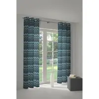 Wirth Vorhang "Benewitz" Gr. 4, blau (petrol), B:132cm H:245cm, Jacquard, Baumwolle, Polyester, Gardinen, Vorhang