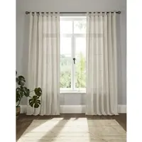 Otto Home Vorhang "Elby 1" Gr. 5, beige, B:142cm H:255cm, Jacquard, Baumwolle, Polyester, Gardinen, Vorhang, transparent, basic, monochrom, bis 295 cm Länge