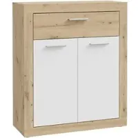 Forte Schuhkommode "Baccio", weiß (artisan eiche, weiß), B:83cm H:98,2cm T:33,8cm, Holzwerkstoff, Sideboards, Schuhkommode, Schuhschrank, 12 Paar Schuhe, Rahmenoptik