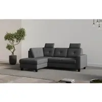 Otto Home Ecksofa "Varese", grau (dunkelgrau), B:226cm H:91cm T:170cm, 95%Polyester 5%Polyamid, Sofas, Ecksofa, wahlweise mit Schlaffunktion und Bettkasten