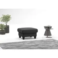 Otto Home Polsterhocker "Varese", schwarz, B:77cm H:49cm T:67cm, Hocker, Polsterhocker, Kreuznaht in beige