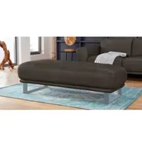 W.Schillig Hocker "montanaa", braun (braun z59), B:141cm H:42cm T:61cm, Hocker, Hocker, mit Metallkufen in Silber matt, Breite 141 cm