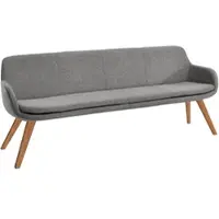 Set One By Musterring Essbank "Tavia", grau (grau, wildeiche), B:200cm H:87cm T:66cm, 100% PES, Sitzbänke, Essbank, Stativgestell Wildeiche massiv geölt, Breite 180, 200 oder 220 cm