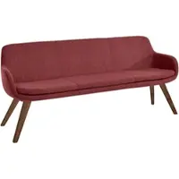 Set One By Musterring Essbank "Tavia", rot (bordeaux, wild, nussbaum), B:180cm H:87cm T:66cm, 100% PES, Sitzbänke, Essbank, Stativgestell Wildnussbaum massiv geölt, Breite 180, 200 oder 220 cm