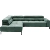 Home affaire Ecksofa "Claya, L-Form, incl. Kopfteilverstellung, Breite 276 cm", grün, B:276cm H:71cm T:219cm, 95% Polyester, 5% Nylon, Sofas, Ecksofa, wahlweise elektrischer Sitzvorzug