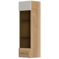 Otto Home Hängevitrine "Gala", beige (beige, pacific walnuss decor), B:35cm H:115cm T:30cm, Glas, Holzwerkstoff, MDF, Schränke, Hängevitrine, UV lackiert, kratzfest, hochglänzend, mit Beleuchtung
