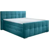 Home affaire Boxspringbett "Rosà", blau, B:204cm L:224cm, Komplettbetten, Boxspringbett, H3/H3, H3/H4, H4/H4 möglich