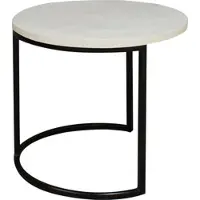 Mäusbacher Couchtisch MÄUSBACHER "Couchtisch rund", schwarz, keramik optik weiß, H:50,5cm, Tische, Couchtisch, Couchtisch rund Durchmesser 60cm, Metallgestell