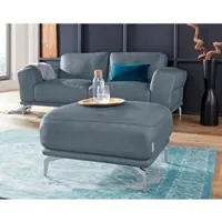 W.Schillig Hocker "montanaa", blau (blau z69), B:71cm H:42cm T:71cm, Hocker, Hocker, mit Metallfüßen in Silber matt, Breite 71 cm