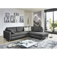 Die Planbar Ecksofa "MP-IN19027 L-Form", grau (anthrazit), B:261cm H:82cm T:220cm, 100% Polyester, Sofas, Ecksofa, wahlweise mit Bettfunktion, mit Kaltschaum