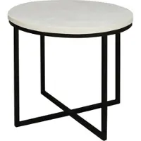 Mäusbacher Couchtisch MÄUSBACHER "Couchtisch rund", schwarz (schwarz, keramik optik weiß), H:50,5cm, Tische, Couchtisch, Couchtisch rund Durchmesser 60cm, Metallgestell