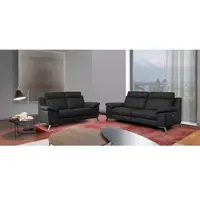 Calcio Italia 2-Sitzer "Roby italienisches Designsofa mit exzellentem Sitzkomfort", grau (grigio scuro), B:172cm H:95cm T:96cm, Sofas, 2-Sitzer, mit erstklassigem Lederbezug