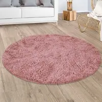 Paco Home Hochflor-Teppich "Silky 591", lila (beere), H:37mm Ø:160cm, Polyester, Teppiche, Hochflor-Teppich, Uni Farben, besonders weich und kuschelig