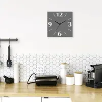 ARTland Wanduhr auf Alu Funkuhr - schwarzer Zeiger Trendfarbe Grau Größe: 30x30 cm