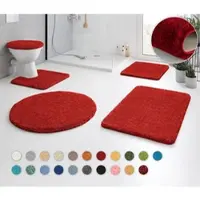 Kleine wolke Badematte "RELAX, Badvorleger, Badezimmer Teppich", rot (rubin), H:30mm, Polyacryl, Badematten, Badematte, Badteppich, meliert, rechteckig, rund & als Set erhältlich