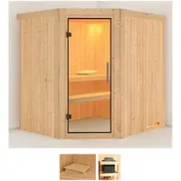 Karibu Sauna "Laila", beige (naturbelassen), ohne Ofen, (ohne Ofen), Saunen, Sauna, ohne Ofen
