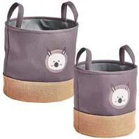 Zeller Aufbewahrungskorb PRESENT "Hase", grau, B:25cm H:30cm Ø:25cm, Polyester, Aufbewahrungsboxen, Aufbewahrungskorb, Niedliches Hasen Tiermotiv