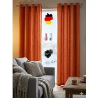 Wirth Vorhang "Trondheim B" Gr. 7, orange (terra), B:131cm H:255cm, Chenille, Polyacryl, Gardinen, Vorhang