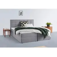 Home affaire Boxbett "Ovalo auch in Überlänge erhältlich", grau, B:194cm L:210cm, Komplettbetten, Boxbett, wahlweise mit Bettkasten, in H2, H3 & H4 erhältlich