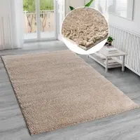 Bruno Banani Hochflor-Teppich "Shaggy Soft" Gr. 3, beige, B:120cm H:30mm L:180cm, Kunstfaser, Teppiche, Hochflor-Teppich, gewebt, Uni Farben, besonders weich und kuschelig, Kundenliebling, Topseller