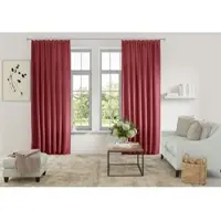 Otto Home Vorhang "Parry" Gr. 3, rot (bordeaux), B:140cm H:225cm, Polyester, Recyceltes Material, Gardinen, Vorhang, 2-er Set, blickdicht, monochrom, basic, einfarbig, Bestseller, Topseller