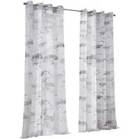 Kutti Heimtextilien Vorhang "Claude" Gr. 4, schwarz (anthrazit, grau, sanftes weiß), B:135cm H:245cm, Polyester, Gardinen, Vorhang, Gardine halbtransparent, bedruckt, Polyester, Batist