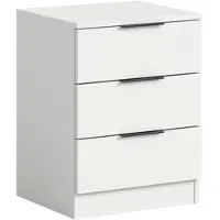 Otto Home Nachtkommode "Skarde Nachttisch Beistelltisch Kommode, Breite: 45 cm", weiß, B:45cm H:60cm T:40cm, Holzwerkstoff, Sideboards, Nachtkommode, Skarde, Nachtkommode, 3 Schubkästen, weiß
