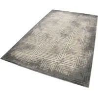 Esprit Teppich "Aiden ESP-6107" Gr. 31, grau, B:133cm H:12mm L:200cm, Kunstfaser, Teppiche, Teppich, vintage retro Design, Kurzflor, Schlafzimmer, Wohnzimmer
