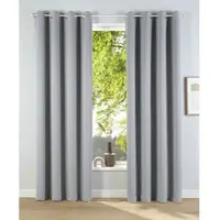 Otto Home Verdunkelungsvorhang "Solana" Gr. 3, grau (hellgrau), B:140cm H:225cm, Polyester, Gardinen, Verdunkelungsvorhang, 2-er Set, Breite 140 cm, einfarbig, Topseller