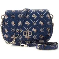 GUESS Umhängetasche Emelie Logo 2 Comp S Navy Logo