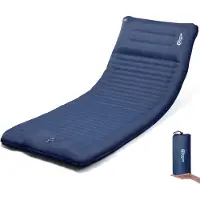 Unyqoos Selbstaufblasende Schlafmatte 7/10 cm – 200×74×10 cm (10 cm), 18 cm Kopfkissen, 40D Nylon TPU, integrierte Fußpumpe, 1,8 kg, Camping & Trekking