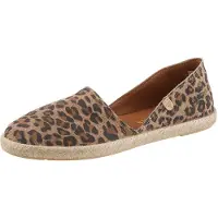 Verbenas Espadrille , Damen, Gr. 35, braun (leo), Veloursleder, Schuhe Espadrille, Strandschuh, Sommerschuh, Loafer im trendigen Animal-Look