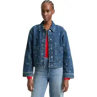 Tom Tailor Jeansjacke ohne Kapuze mit All-Over-Herz-Print