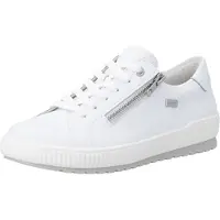 Remonte Damen Sneaker aus Leder in Sommerfarben mit Reißverschluss D0700, Größe:39 EU, Farbe:Weiß