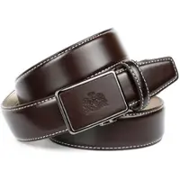 Anthoni Crown Ledergürtel , Herren, Gr. 90, braun, Leder, unifarben, Gürtel Ledergürtel, mit Kontrast Stitching